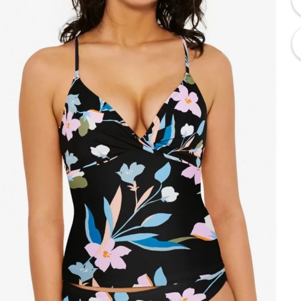HULA HONEY Flourishing Floral Tankini Top Sz XS